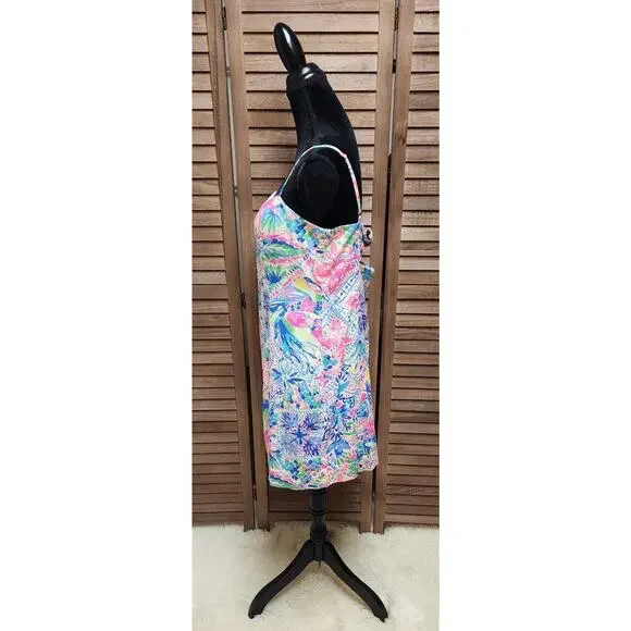Lilly Pulitzer New Shelli Stretch Shift Dress Dancing On The Deck Pink Size 12 - Picture 6 of 8